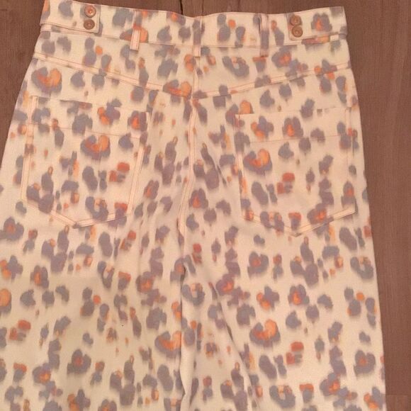 Nocturne Leopard Blue Orange Button Fly Straight Baggy NWT - Picture 5 of 6